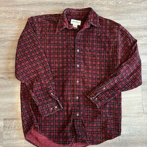Eddie Bauer Corduroy Plaid Button Down Shirt Men’s Small